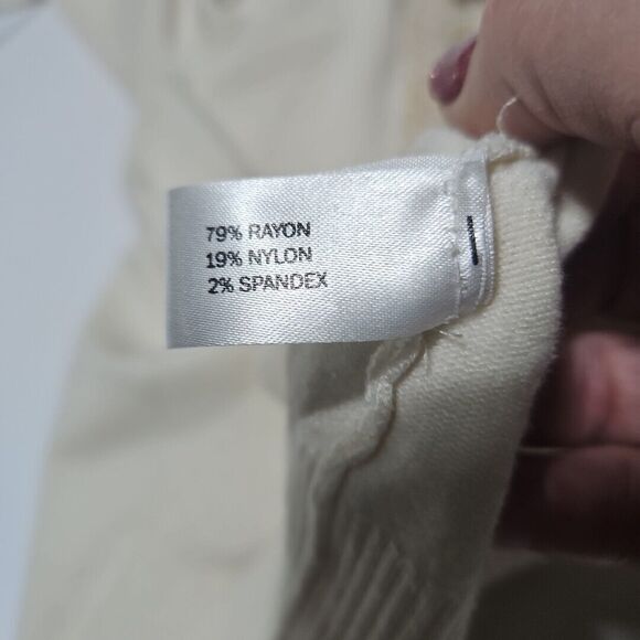 Boston Proper Cream Knit Embellished Cardigan With Beads, Size Med Eclectic Glam - Picture 8 of 13